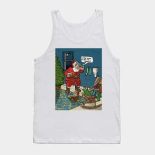 Funny Retro Santa Claus' Visit At Christmas Eve Tank Top